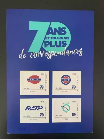 France 2019 Collector Collection RATP Métro Paris 70 years Logos 1949 - MNH**
