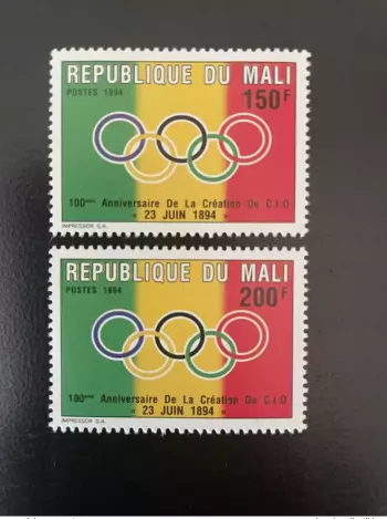 Mali 1994 Mi. 1321-1322A 100J. IOC Olympisches Komitee 2 W. **