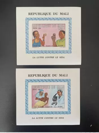 Mali 1994 Mi. 1323-1324A Blocks S/S AIDS-Bekämpfung MNH**