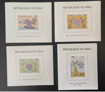 Mali 1999 Mi. 2439 - 2442 Blocs S/S 125ème Anniversaire UPU Weltpostverein MNH**