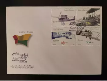 Guinea-Bissau 2002 Mi. 2016-2019 FDC Luftfahrt Breguet De Havilland Moth