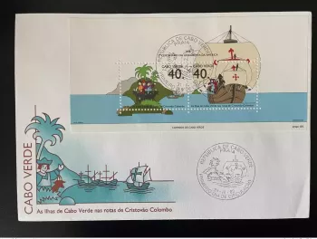 Cabo Verde 1992 Mi. Bl. 20 FDC Cristovao Colombo Christopher Columbus Christophe