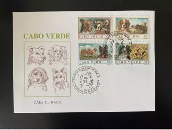 Cape Verde Cabo 1995 Mi. 694 - 697 FDC Dogs Hunde Cats fauna