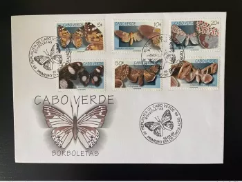 Cabo Verde 1999 Mi. 753 - 758 FDC Papillons Borboletas Butterflies insectes