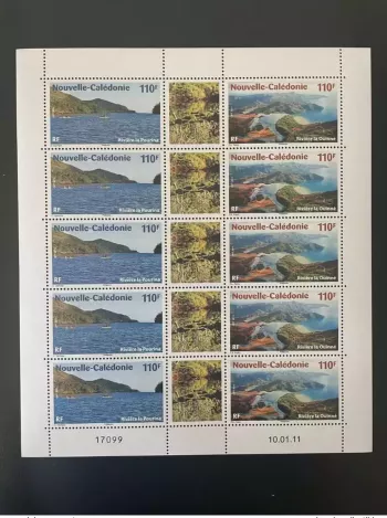 New Caledonia 2011 YT No. 1124 - 1125 Landscapes Rivers Full Board