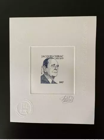 New Caledonia 2020 Jacques Chirac artist's proof 1932 - 2019 BLEU BLUE