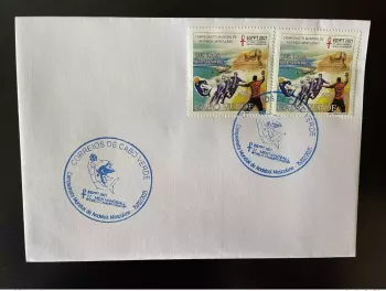 Cabo Verde 2021 FDC Mi.? Egypt Handball World Championship Sphinx 2 val. MNH