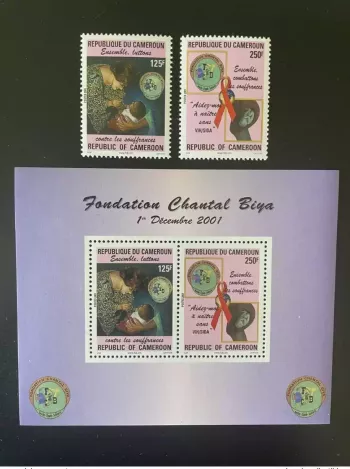 Kamerun 2001 Mi. 1243-1244 Bl. 34 Chantal Biya Stiftung AIDS