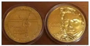 MICHAEL JACKSON MEDAILLE DOREE VERGOLDET KING OF POP MÜNZE GOLD model 1