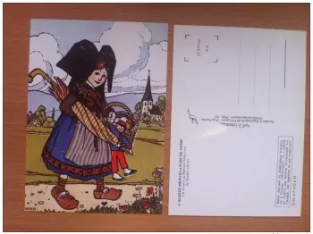 FRANKREICH POSTKARTE HANSI "Ich fand auf dem Markt viele gute Dinge"