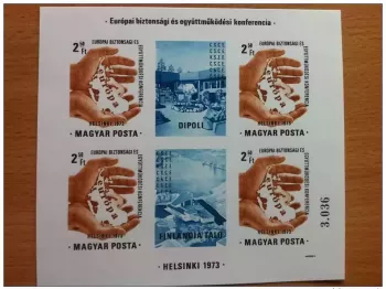 UNGARN 1973 Block 105 ND Helsinki IMPERF 8500Ex MAGYAR POSTA nummeriert