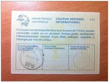 Allemagne Klagenfurt 20.3.1977 UPU COUPON-REPONSE INTERNATIONAL C22 C 22