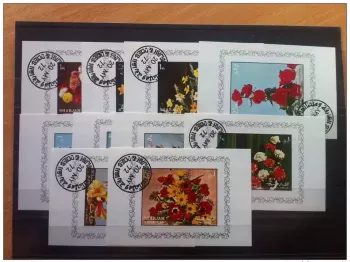 SHARJAH Series 10 sheets blocks FLEUR FLOWERS BLUMEN used