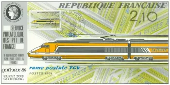 009 Offizielle Karte GOTHEX Schweden 1985 Frankreich FDC TGV