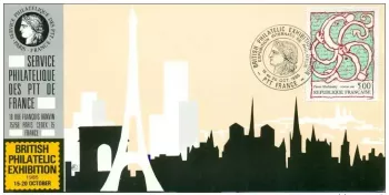 019 Official map Exhibition British Philatelic 1985 France Alechinsky