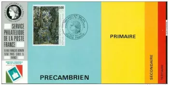 044 Official map Exhibition Milano FDC 1987 France Camille Bryen Precambrien