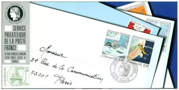 045 Carte officielle Exhibition Luxembourg FDC 1988 France Espace Space lune