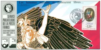 055 Offizielle Karte Ausstellung 1989 Frankreich Erklärung der Menschenrechte