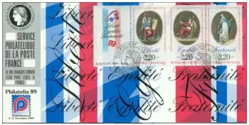 059 Offizielle Karte Ausstellung Philatelia 1989 FDC Französische Revolution