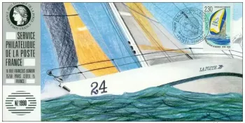 066 Offizielle Karte Ausstellung New Zealand 1990 FDC Segelboot