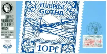 076 Official map Exhibition Lilienthal 1991 France FDC Flugpost Flugzeug