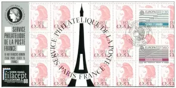 050 Carte officielle Exhibition Den Haag 1988 France FDC Europa CEPT Transports