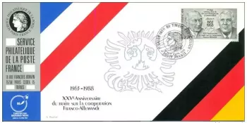 046 Carte officielle Exhibition Essen 1988 France Emission Commune De Gaulle