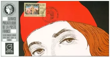089 Official map Exhibition Essen 1992 France FDC Art Sandro Botticelli