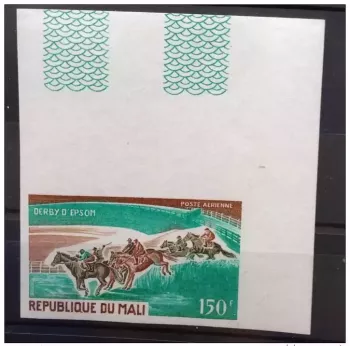 Mali 1971 Horses Pferde Epsom Derby BDF NON LACED IMPERF