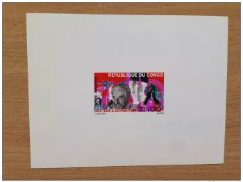 Congo 1966 Albert Schweitzer Poste Aérienne 100F Deluxe Epreuve de Luxe