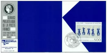 054 Offizielle Karte Milanofil 1989 Frankreich FDC Yves Klein abstrakt