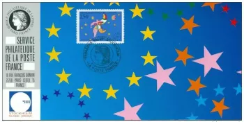 098 Offizielle Karte Ausstellung Stockholm 1992 FDC Frankreich Gemeinsamer Markt