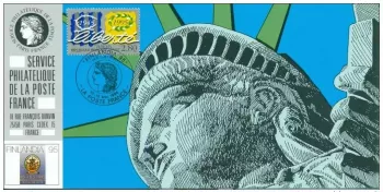 131 Offizielle Karte Ausstellung Helsinki 1995 FDC Europa CEPT Miss Liberty