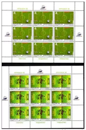 MACEDOINE  1998 FOOTBALL SOCCER COUPE DU MONDE WM FRANCE ´98 2 MINI-FEUILLES