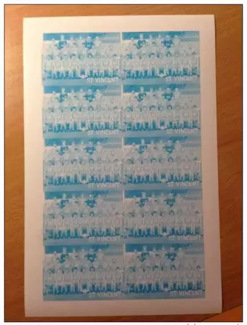 ST - VINCENT 1987 SOCCER SHEET 10 BARCLAY'S 1ST LEAGUE CLUB LIVERPOOL PROOF