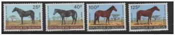 Senegal 1971 Horses Pferde Yv. 343 344 349 350 4 val. RARE MNH