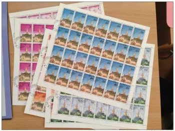 Laos 1976 - 6 Bögen à 28 Marken Denkmäler Pagoden gestempelt