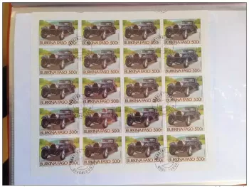 Burkina Faso Car Bugatti Royale Mercedes-Benz 540K 2 sheets of 20 RARE