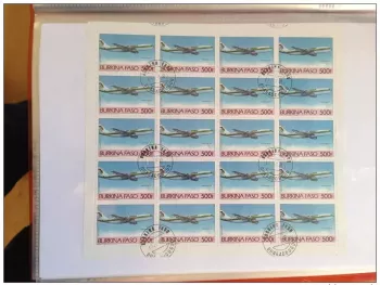 Burkina Faso Airplane AIRBUS A300 - B4 & 2 sheets of 20 RARE used
