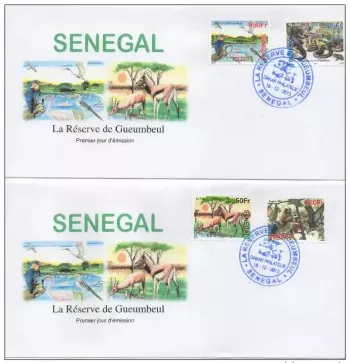 Senegal 2013 FDC Ersttagsbrief Gueumbeul Fauna Vögel Pilze Greifvögel