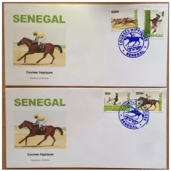 Senegal 2009/2011 FDC 1st day HORSE RACING HORSES RACE 4 val.