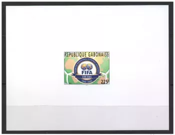 Gabon  2004 Proof épreuve de Luxe FIFA 100 ans Football 1904-2004  Rare !!