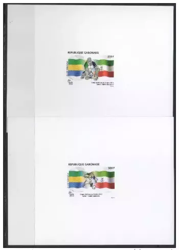 Gabon 2012 Mi. 1708 - 1709 Proof event Luxury Africa Cup Nations Football
