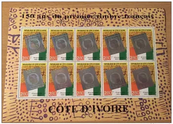 Côte d´Ivoire 1999 150 ans Premier timbre français Mi. 1218 feuillet x10 MNH**