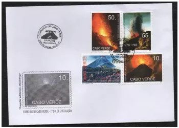 Cabo Verde 2007 - Vulcanic eruptions from Ilha do Fogo Vulcão Volcans 4 val. FDC