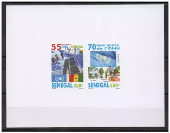 Sénégal 2015 Mi. 2227 - 2228 Epreuve de luxe ONU United Nations Casques Médecine