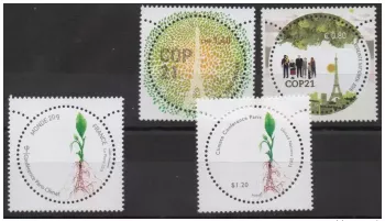 France - ONU 2015 COP21 Climat Joint Issue Emission Commune 4 stamps / timbres