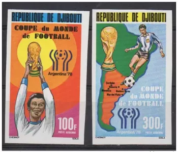 Djibouti 1978 IMPERF ND Mi. 220-221 FIFA WM Coupe Monde Argentine Football