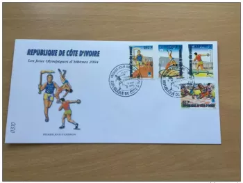 Elfenbeinküste 2004 FDC Olympische Spiele Athen 1316 - 1319