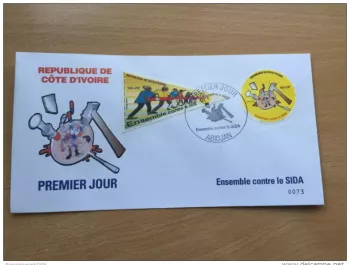 Elfenbeinküste 2003 FDC Mi. 1307-1308 Kampf gegen AIDS